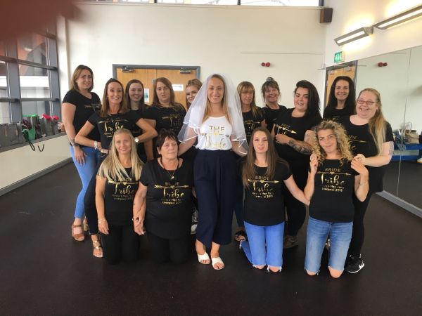Britney hen do group Cardiff celebration